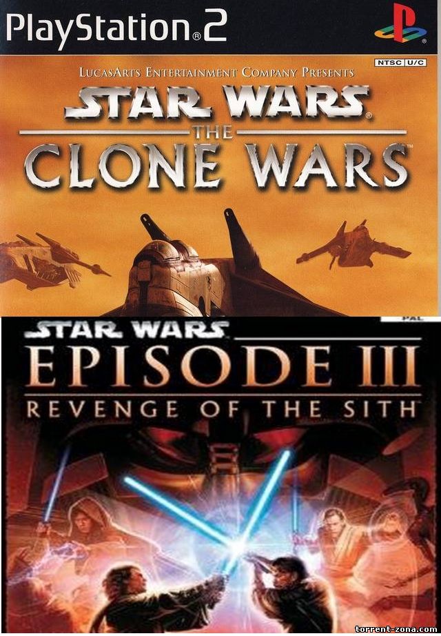 [PS2][2 in 1] Star Wars: The Clone Wars [RUS|NTSC] & Star Wars: Episode III - Revenge of the Sith [RUS|NTSC]